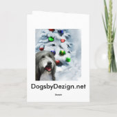 髭があるコリーのクリスマスのギフト シーズンカード (裏面)