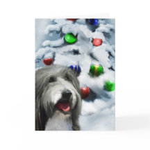 髭があるコリーのクリスマスのギフト