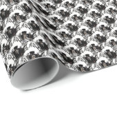 髭があるコリーの多数の包装紙 ラッピングペーパー (ロールコーナー)