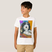 髭があるコリーの子犬 Tシャツ (正面フル)