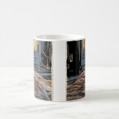 髭があるコリーの敷物のマグ コーヒーマグカップ (中央)