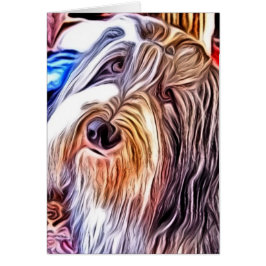 髭があるコリーの絵画カード