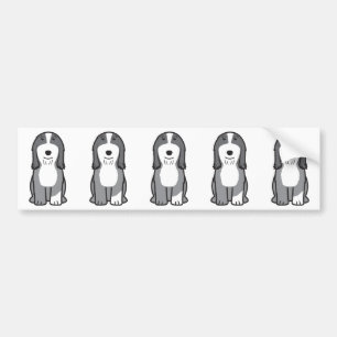 髭があるコリー犬の漫画 バンパーステッカー