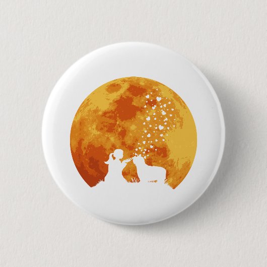 髭があるコリー 缶バッジ (正面)