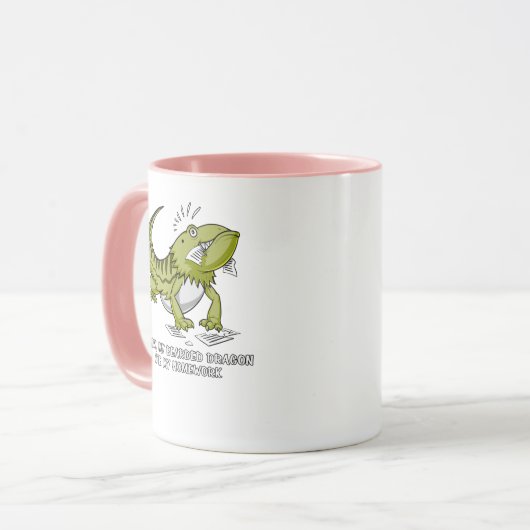 髭があるドラゴンは私の宿題学生のトカゲを食べました マグカップ (正面左)