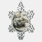 髭があるドラゴン スノーフレークピューターオーナメント (右)