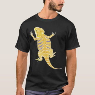 髭があるドラゴン(暗いbkg色)のワイシャツ tシャツ