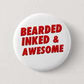 髭がある、インクをしみ込ませられる及び素晴らしい 缶バッジ (正面)