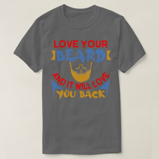 髭が好きで背中が好きだ Tシャツ (デザイン正面)