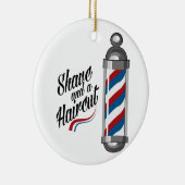 髭そりおよびヘアカット セラミックオーナメント (右)