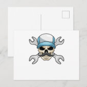 髭と工具のドクロ ポストカード (正面/裏面)