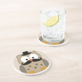 髭と帽子をかぶったフクロウ コースター (側面)