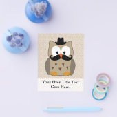 髭と帽子をかぶったフクロウ チラシ (シングル)