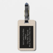 髭と帽子をかぶったフクロウ ラゲッジタグ (裏面縦)