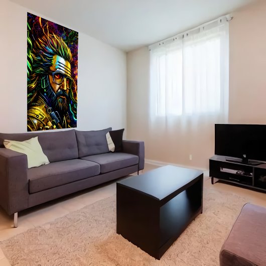 髭と眼鏡の男 | AIアートポスター ポスター