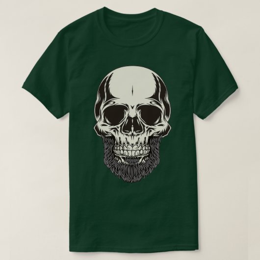 髭のあるスカルシャツ Tシャツ (デザイン正面)
