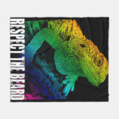 髭のあるドラゴンは髭を尊重する フリースブランケット (正面(横))