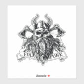 髭のあるバイキング戦士 シール (シート)