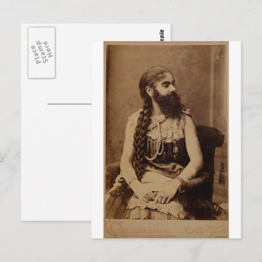 髭のある女性 ポストカード (正面/裏面)