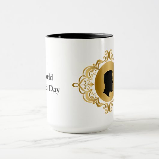 髭のある男のシルエットとワールドヒゲのデイマグ マグカップ (中央)