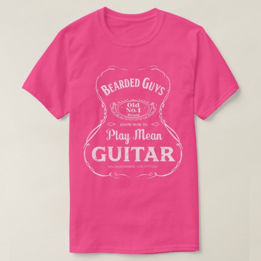髭のある男遊はギターを意味する Tシャツ (デザイン正面)