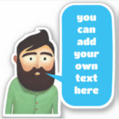 髭のある男 シール (正面)