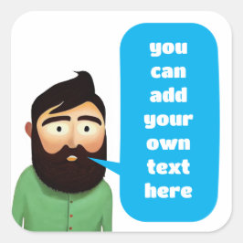 髭のある男 スクエアシール