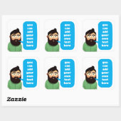 髭のある男 スクエアシール (シート)