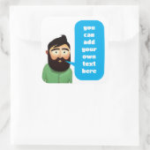 髭のある男 スクエアシール (バッグ)