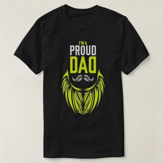髭のある誇りを持ったパパ Tシャツ (デザイン正面)