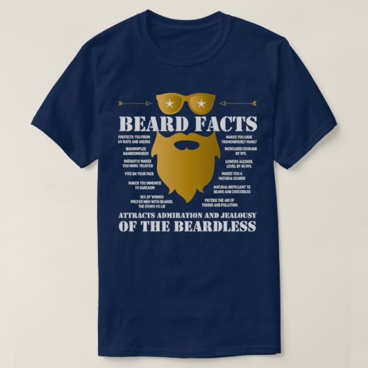 髭のない男の髭の事実 Tシャツ (デザイン正面)