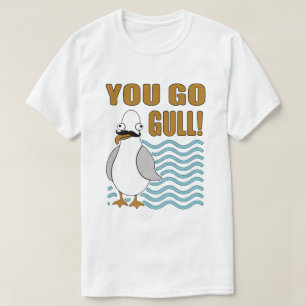 髭のカモメカモメ行きます Tシャツ
