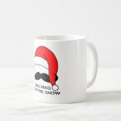 髭のクリスマス-雪を通したStaching コーヒーマグカップ (正面右)