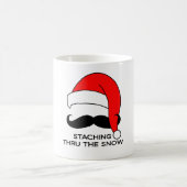 髭のクリスマス-雪を通したStaching コーヒーマグカップ (中央)
