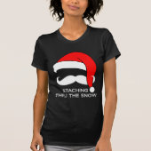 髭のクリスマス-雪を通したStaching Tシャツ (正面)