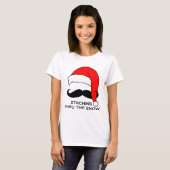 髭のクリスマス-雪を通したStaching Tシャツ (正面フル)