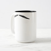 髭のコーヒー・マグの口ひげの顔を育てて下さい ツートーンマグカップ (正面左)