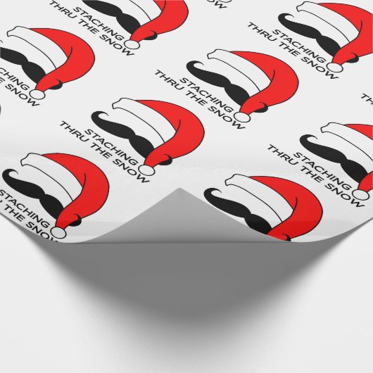 髭のサンタクロースのクリスマスの包装紙 ラッピングペーパー (角)