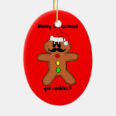 髭のジンジャーブレッドマン セラミックオーナメント (裏面)