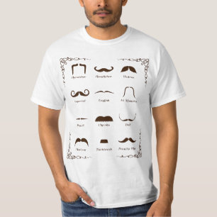 髭のスタイルの同一証明の図表 Tシャツ