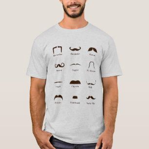 髭のスタイルの同一証明の図表 Tシャツ
