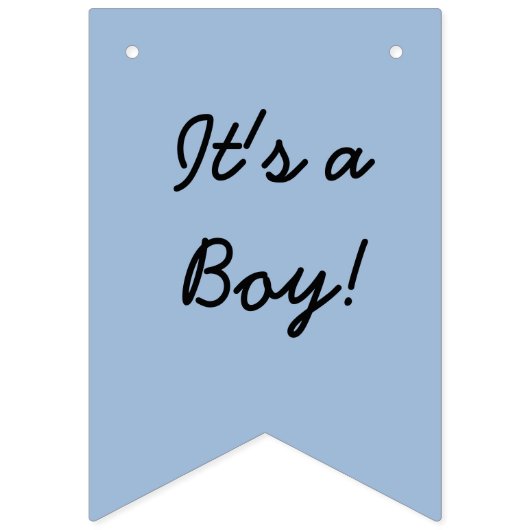 髭のテーマの青及び黒いベビーシャワーの旗 バンティングフラッグ (第2の旗)