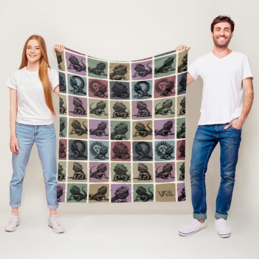 髭のドラゴンギフトブランケット、居心地の良い爬虫類愛好家 フリースブランケット (インサイチュ)