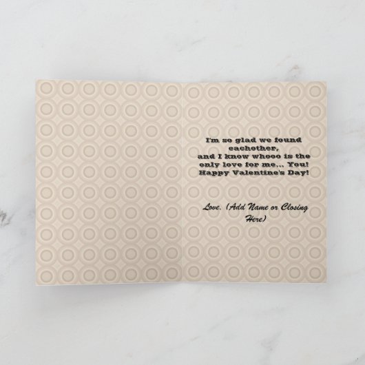 髭のバレンタインデーのフクロウ シーズンカード (内部)