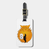 髭のパッファーの魚 ラゲッジタグ (正面縦)