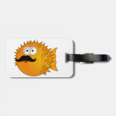 髭のパッファーの魚 ラゲッジタグ (裏面横)