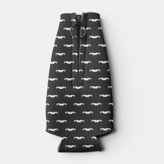 髭のヒップスター模様 ボトルクーラー (裏面)