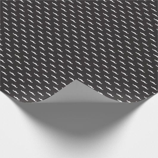 髭のヒップスター模様 ラッピングペーパー (角)