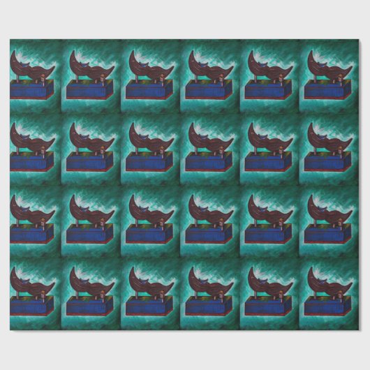 髭の乗車のNostolgicのユーモアの絵画の芸術 ラッピングペーパー (フラット)