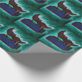 髭の乗車のNostolgicのユーモアの絵画の芸術 ラッピングペーパー (角)